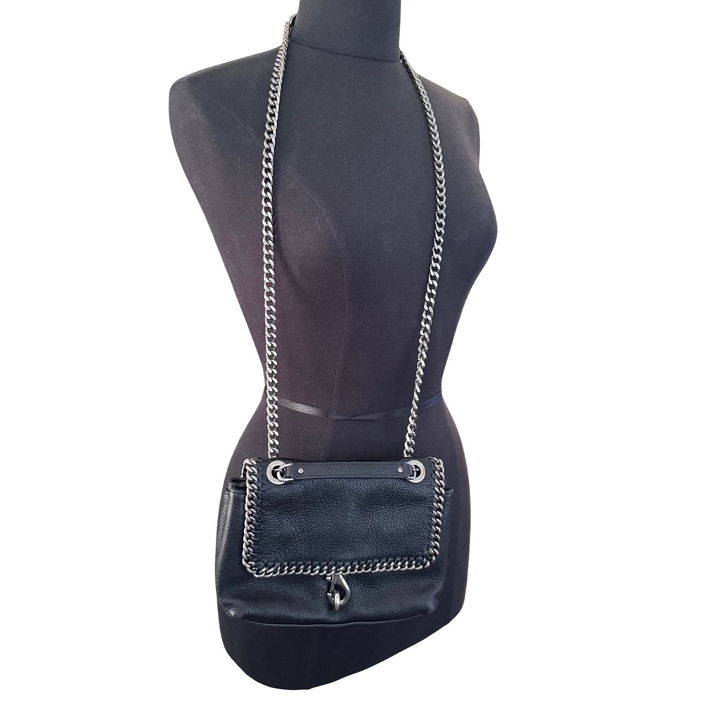 Rebecca Minkoff Edie Black Leather Crossbody Chainβ Detail preloved 8x5.25 x2